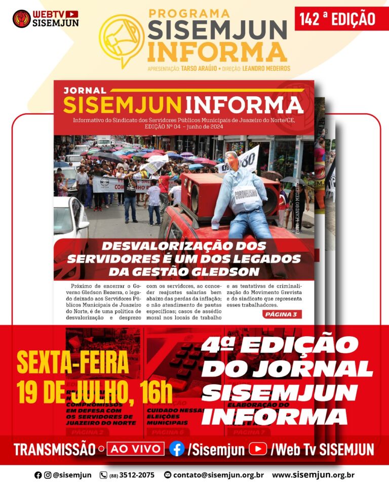 142ª Edição do Programa SISEMJUN INFORMA, da WEB TV SISEMJUN