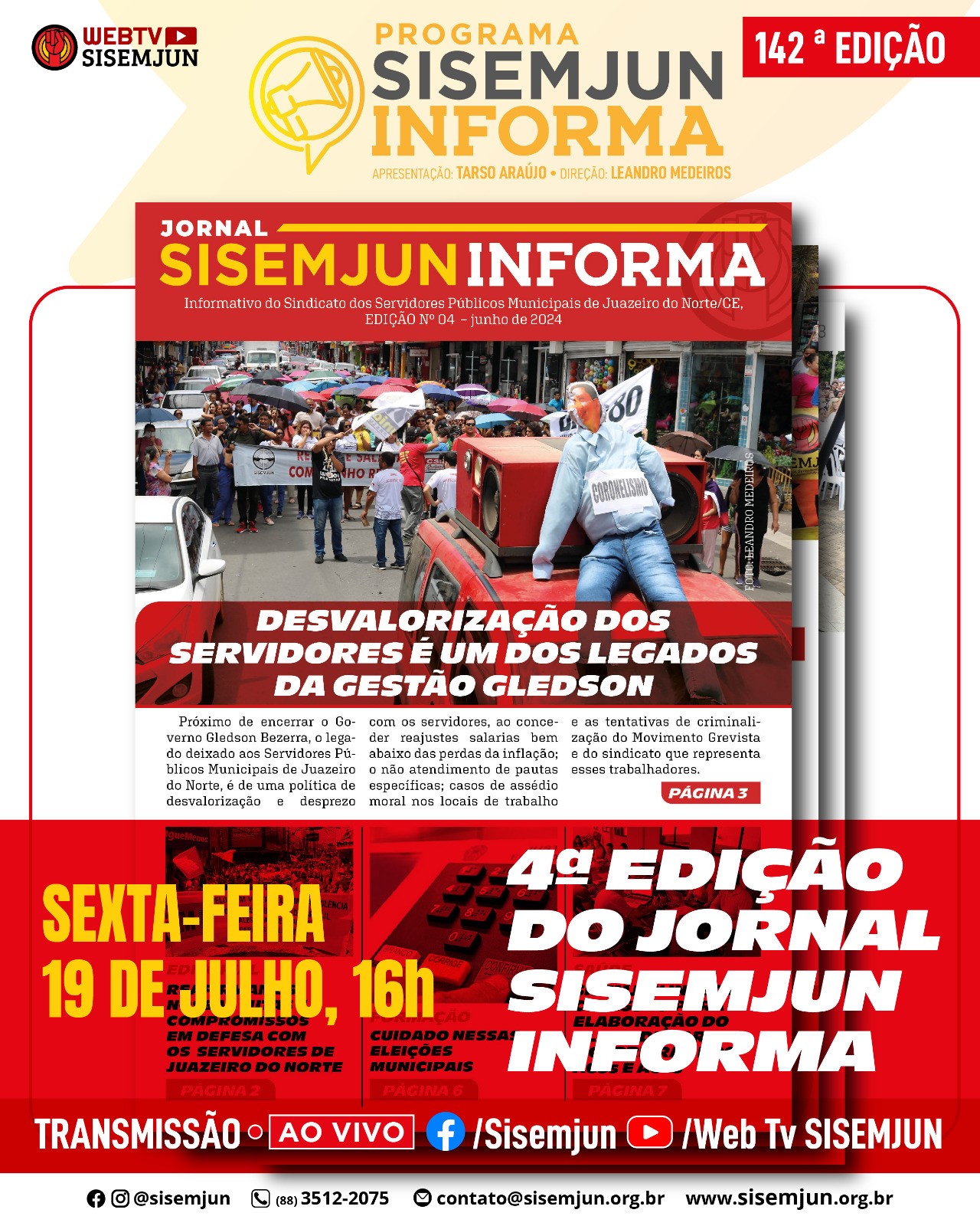 142ª Edição do Programa SISEMJUN INFORMA, da WEB TV SISEMJUN