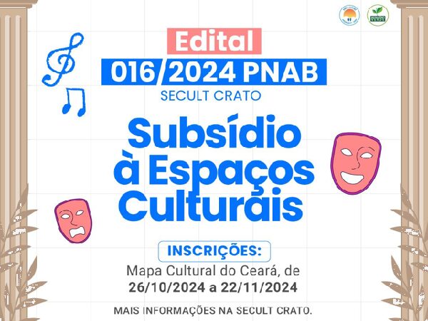 Abertas as inscrições para subsídios a Espaços Culturais no Crato