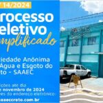 Inscrições prorrogadas para Processo Seletivo da SAAEC