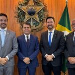 Deputado Davi Macedo e seu pai Raimundão se reúnem com o atual presidente da ALECE e o futuro