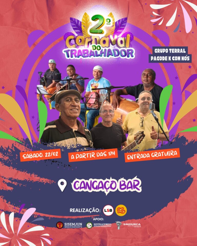 O 2° Carnaval do Trabalhador anima a tarde de Juazeiro do Norte neste sábado, 22