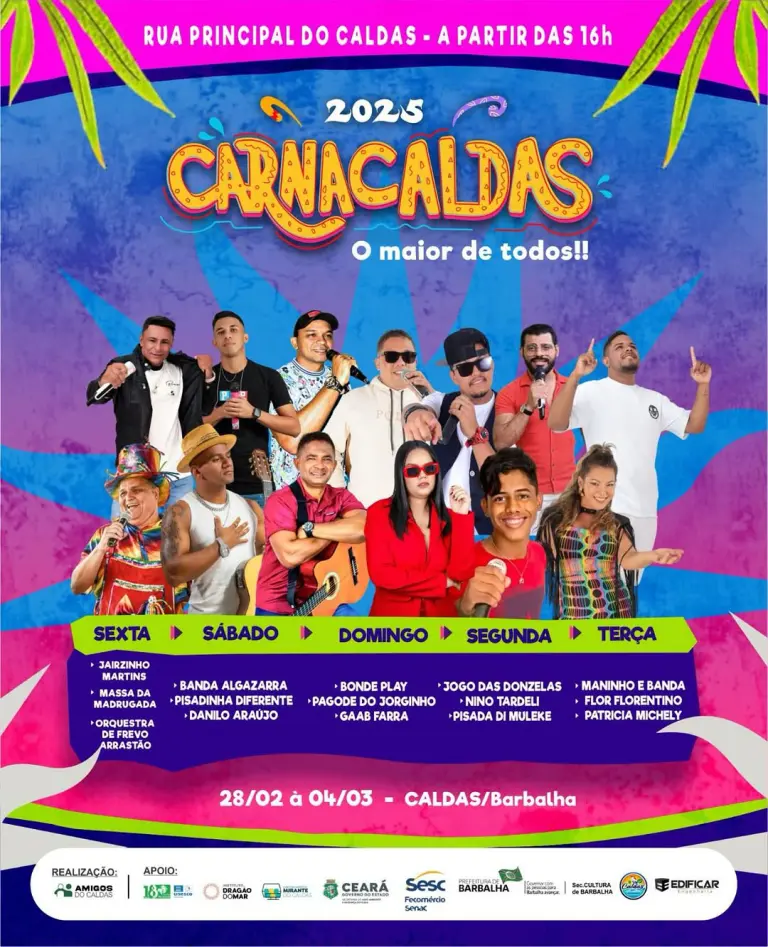 CarnaCaldas terá programação diversa e bastante animação no Carnaval 2025