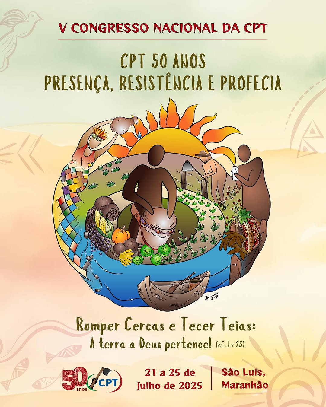 V Congresso Nacional da CPT acontece em julho de 2025, em São Luís, no Maranhão