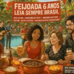 Ingressos à venda para a Feijoada dos 6 anos do Leia Sempre Brasil com música, cultura, piscina e lançamento do Carnaval 2026