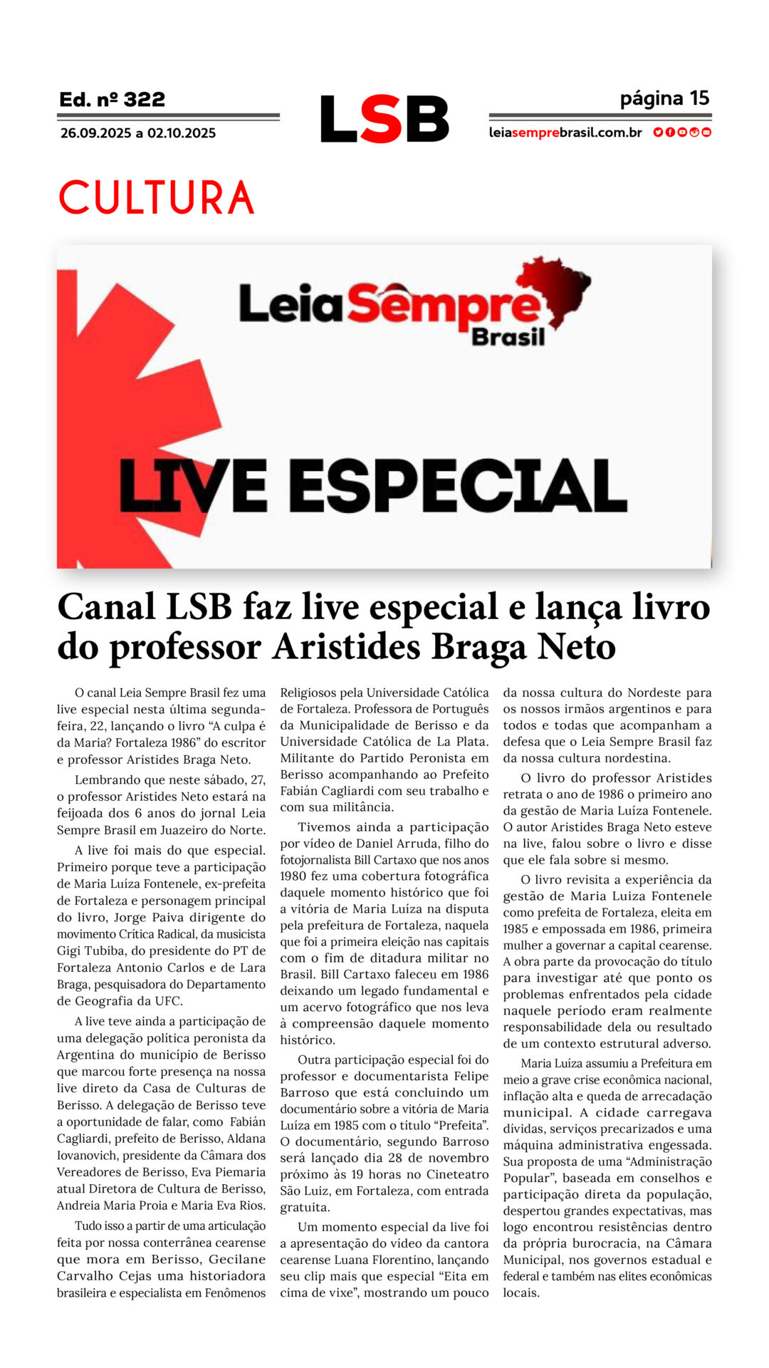 Jornal Leia Sempre Brasil Ed. 322 15