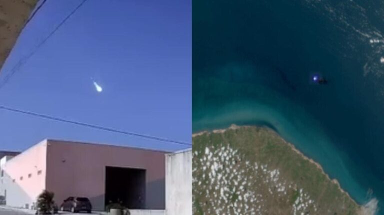 Meteoro em forma de bólido cruza o céu do Ceará à luz do dia e deixa rastro luminoso no oceano