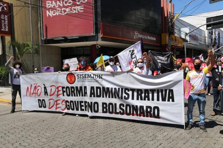 página tribuna sindical sobr eo Sindcast do sindicato Sisemjun que fala sobre a reforma admsitrativa