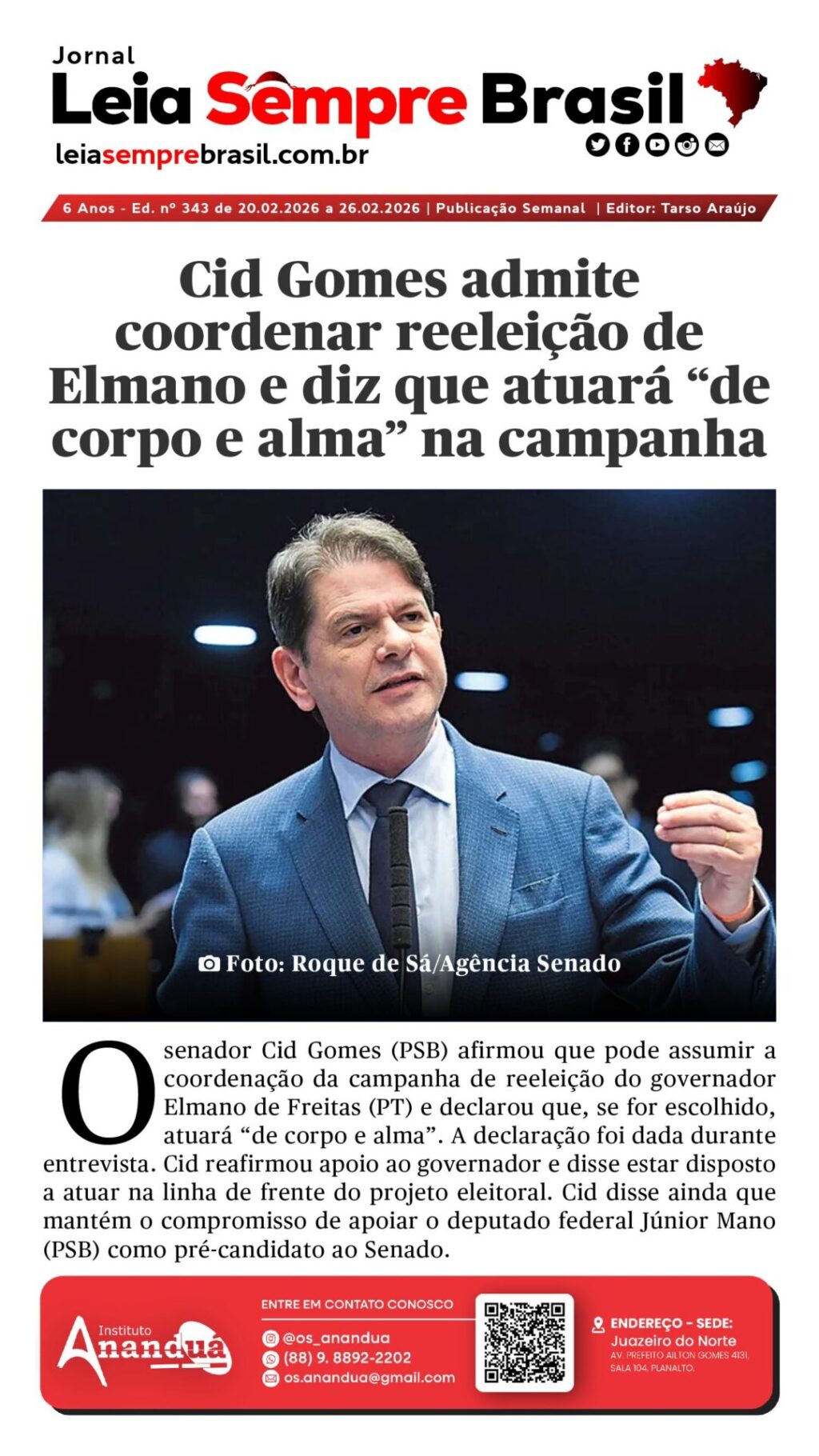 Jornal Leia Sempre Brasil - Ed. nº 343_p.01