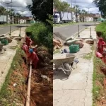 Após denúncias, calçada do Parque das Timbaúbas passa por reparos em trecho com risco a pedestres em Juazeiro do Norte