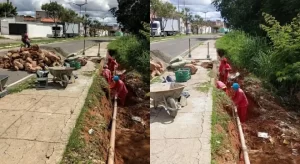Após denúncias, calçada do Parque das Timbaúbas passa por reparos em trecho com risco a pedestres em Juazeiro do Norte