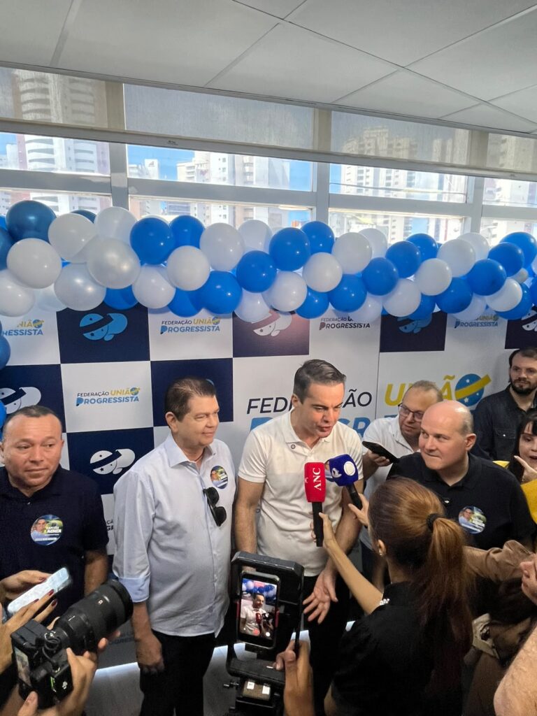 Lideranças da Federação União Progressista durante entrevista no Ceará