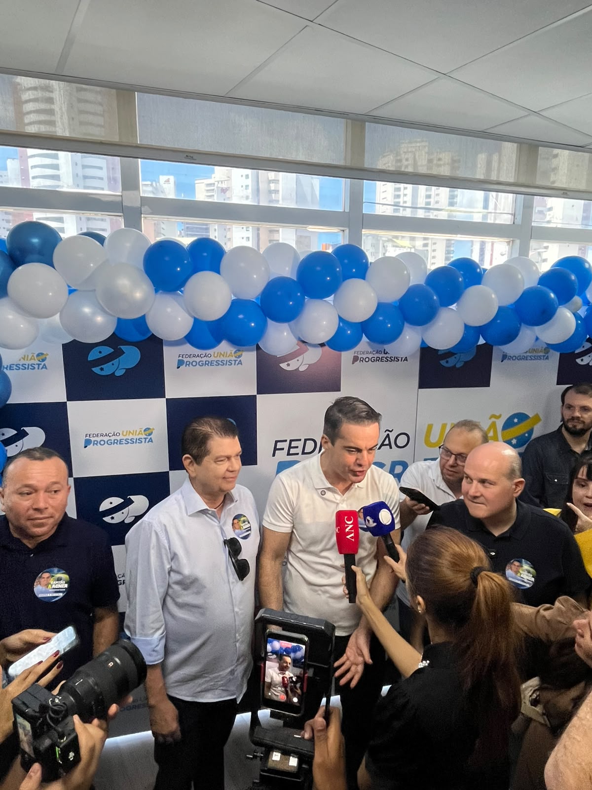 Lideranças da Federação União Progressista durante entrevista no Ceará