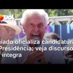 Ronaldo Caiado durante evento que oficializou sua candidatura à Presidência