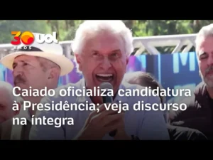 Ronaldo Caiado durante evento que oficializou sua candidatura à Presidência