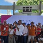 André Figueiredo discursa durante convenção do PDT Ceará em Fortaleza