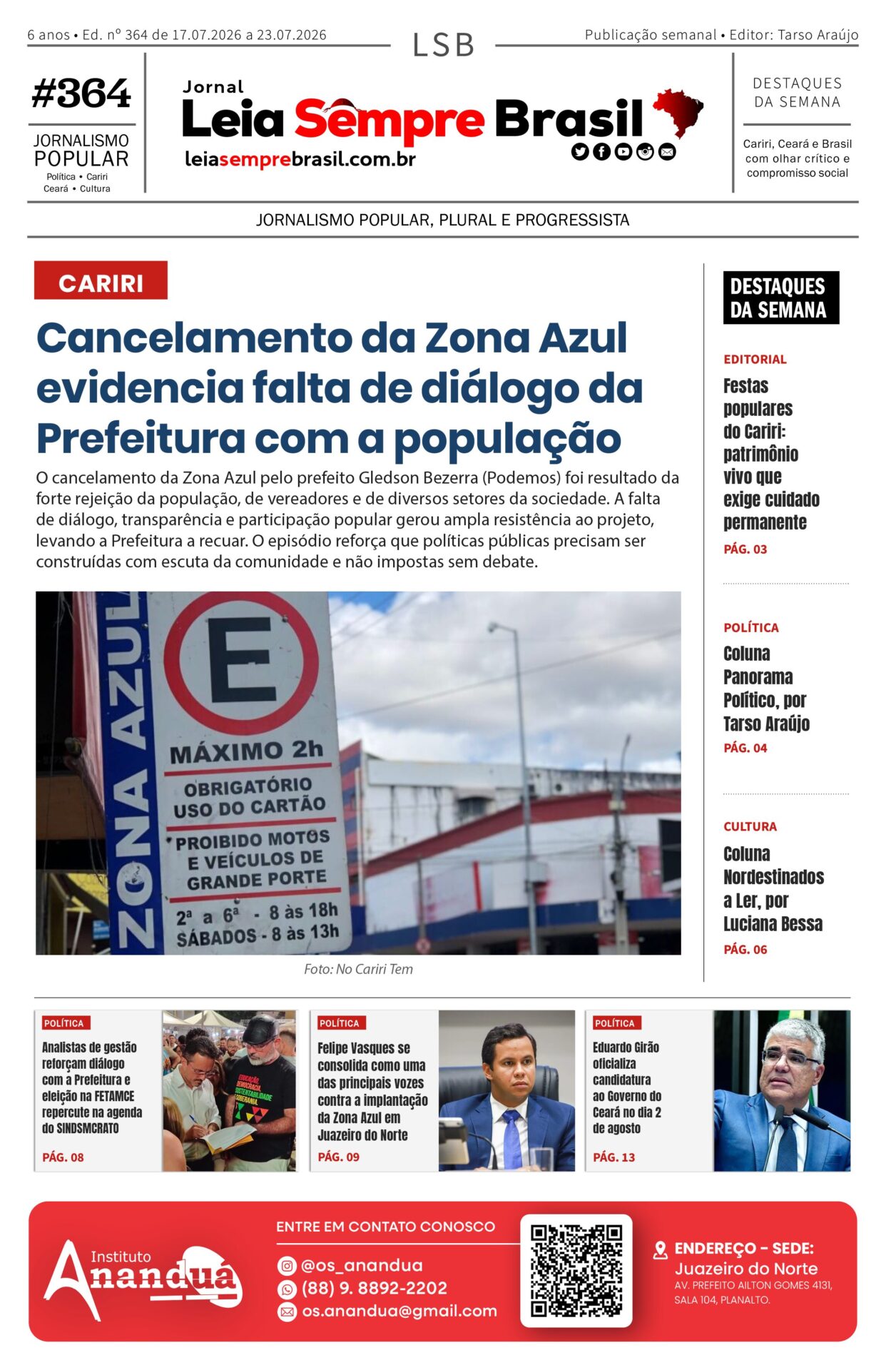 Jornal Leia Sempre Brasil - Ed. n.º 364 de 17.07.2026 a 23.07.2026_01