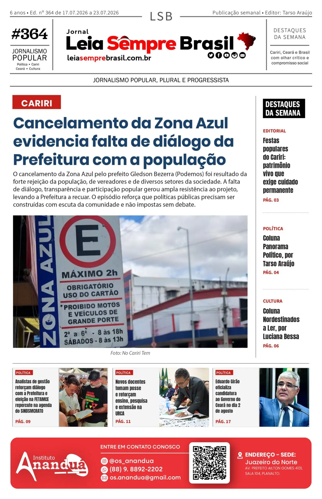 Jornal Leia Sempre Brasil - Ed. n.º 364 de 17.07.2026 a 23.07.2026_01_01