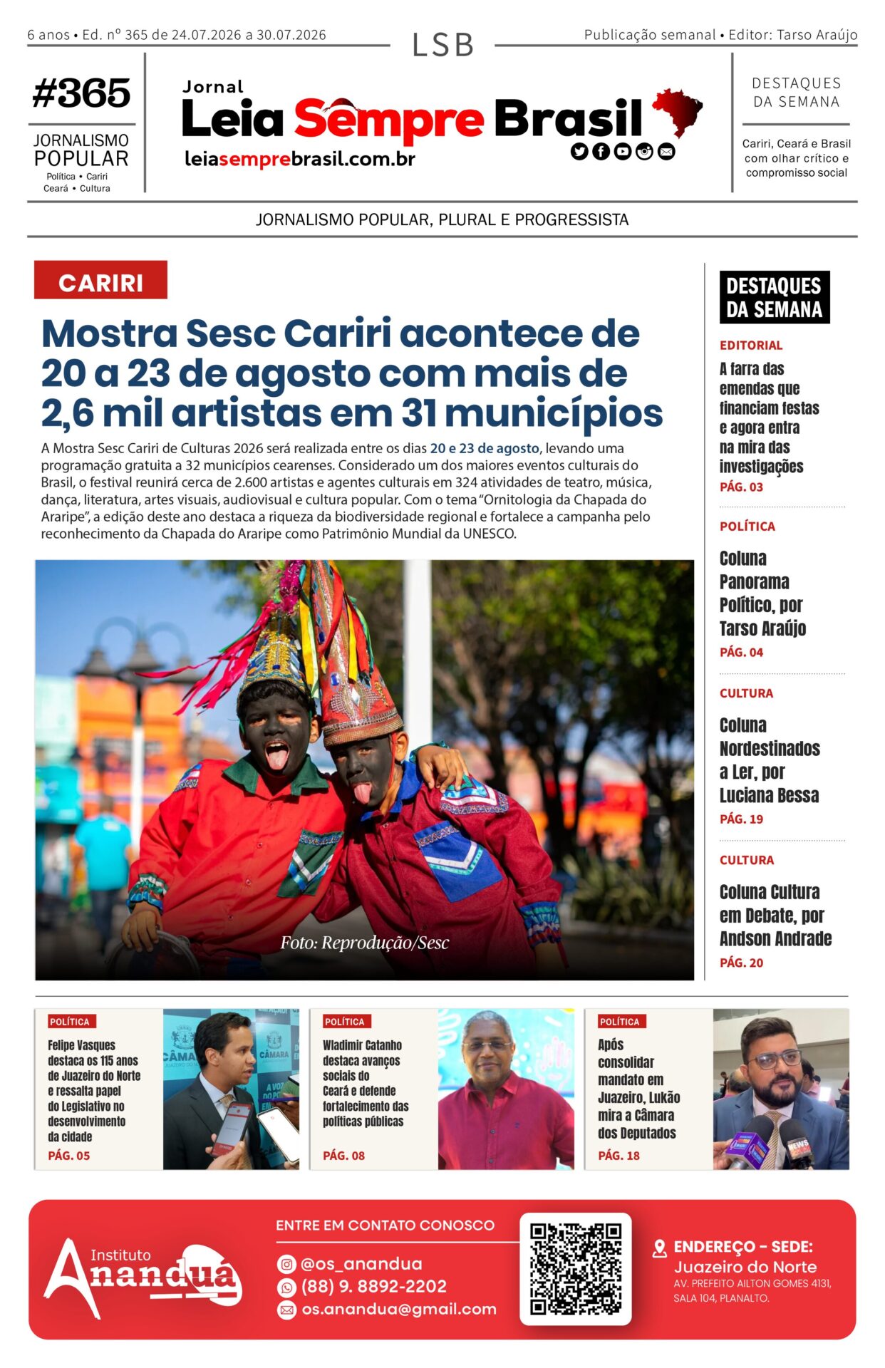 Jornal Leia Sempre Brasil - Ed. n.º 365 de 24.07.2026 a 30.07.2026_01