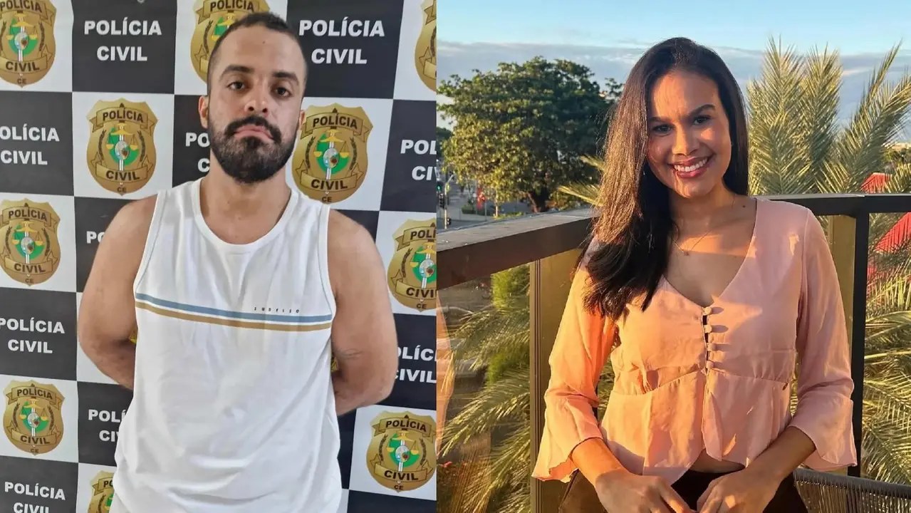 Fotografias de Clarissa Costa Gomes e do réu do processo de feminicídio