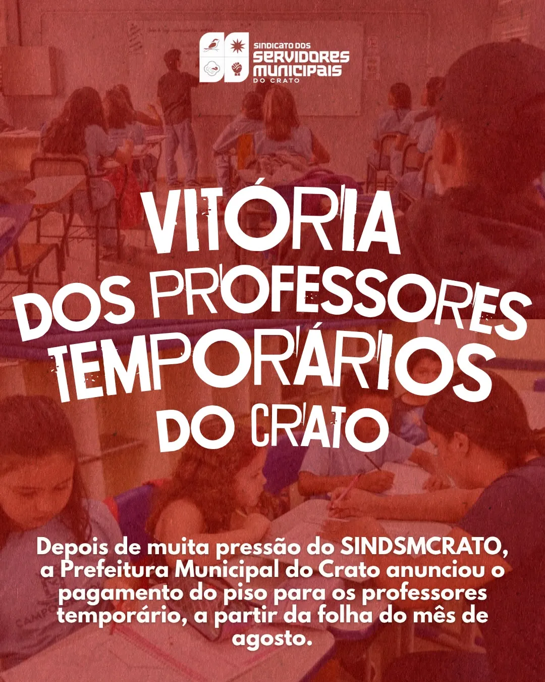 Vitória dos professores temporários e participação no XI Congresso da FETAMCE marcam a semana do SINDSMCRATO