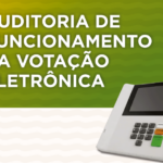 Arte da cartilha do TRE-CE sobre auditoria de funcionamento da votação eletrônica.