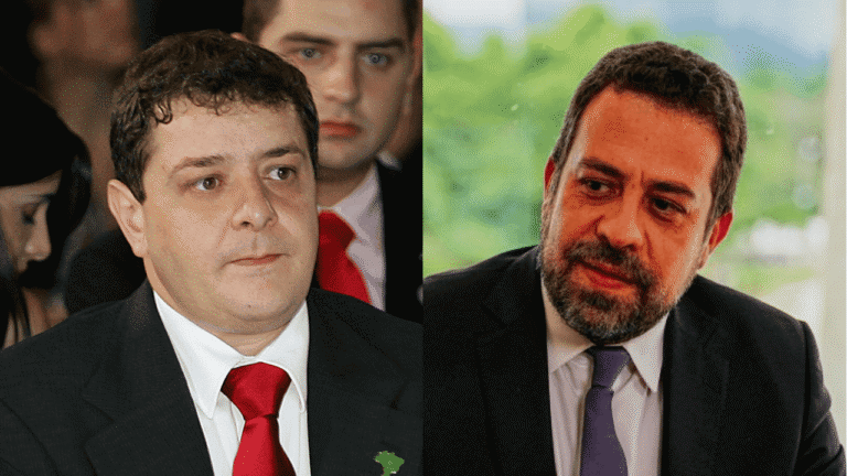 Guilherme Boulos fala à imprensa ao defender a continuidade de investigação com presunção de inocência.