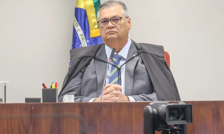 Ministro Flávio Dino durante sessão