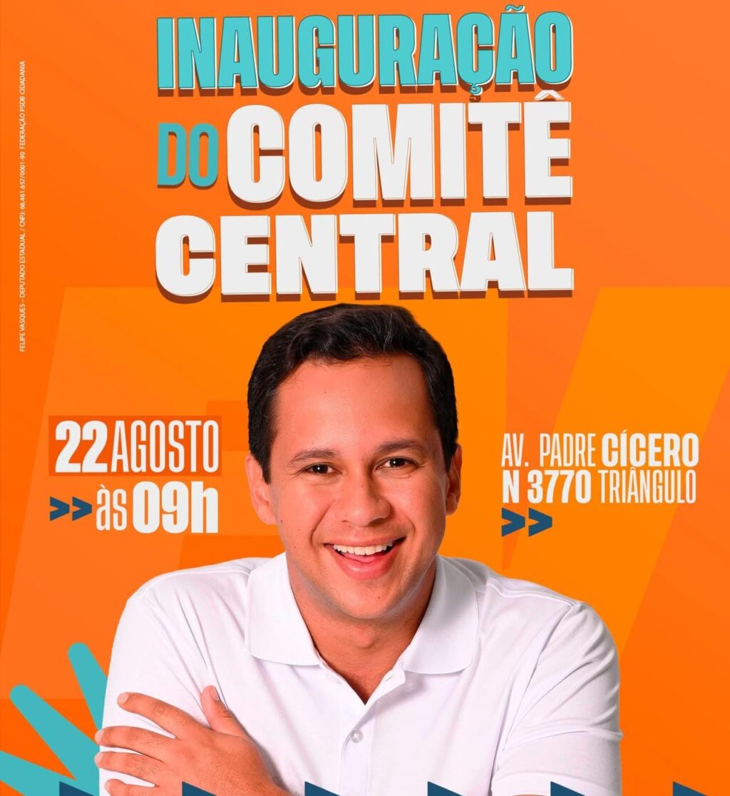 Felipe Vasques inaugura comitê de campanha neste sábado em Juazeiro do Norte 1 WhatsApp Image 2026-08-21 at 12.04.11