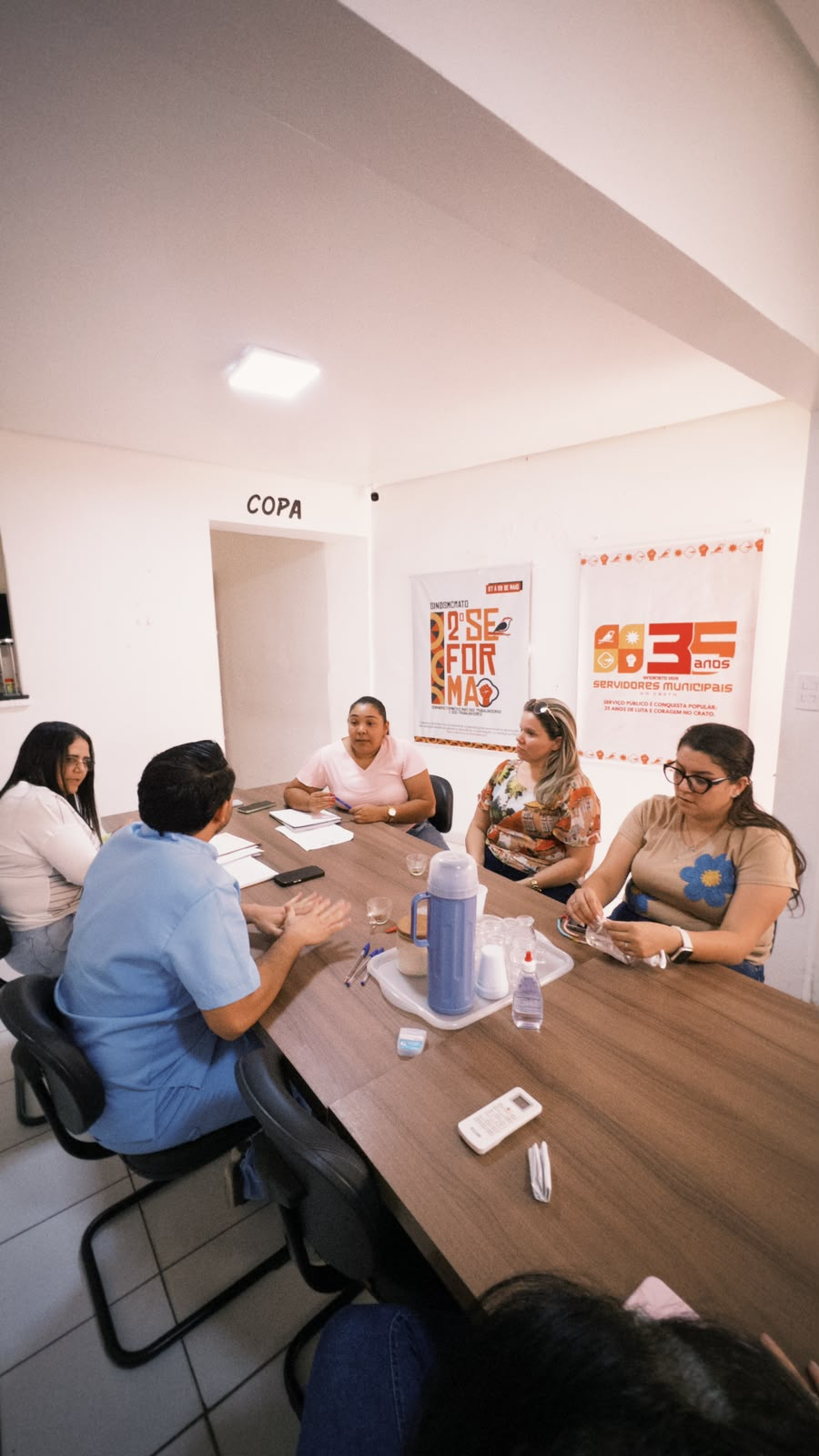 SINDSMCRATO em reunião com servidores