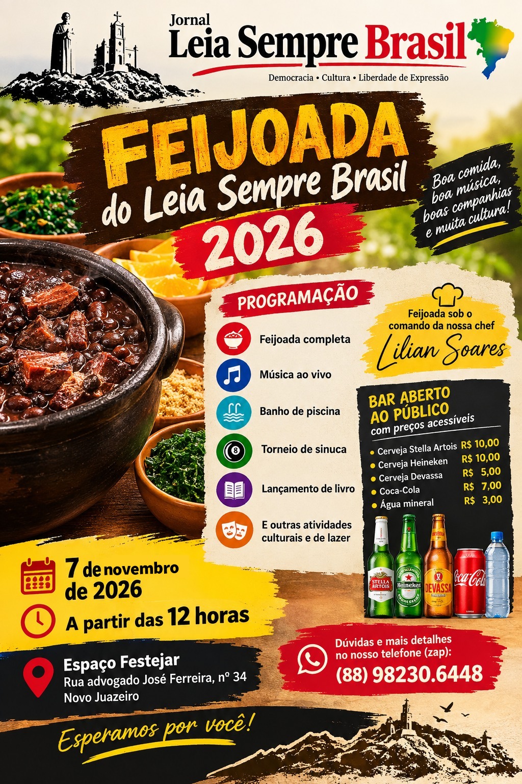 Feijoada 2026 do Leia Sempre Brasil será realizada em 7 de novembro e celebrará sete anos de nossa história 1 WhatsApp Image 2026 10 09 at 13.52.54