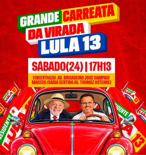 Prefeito André Barreto convoca população para a Grande Carreata da Virada de Lula 13 no Crato 1 WhatsApp Image 2026 10 24 at 09.00.31