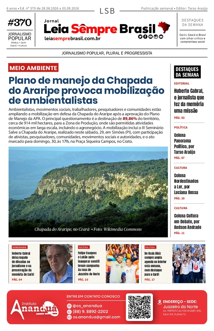 Capa da Jornal Leia Sempre Brasil – Ed. n.º 370
