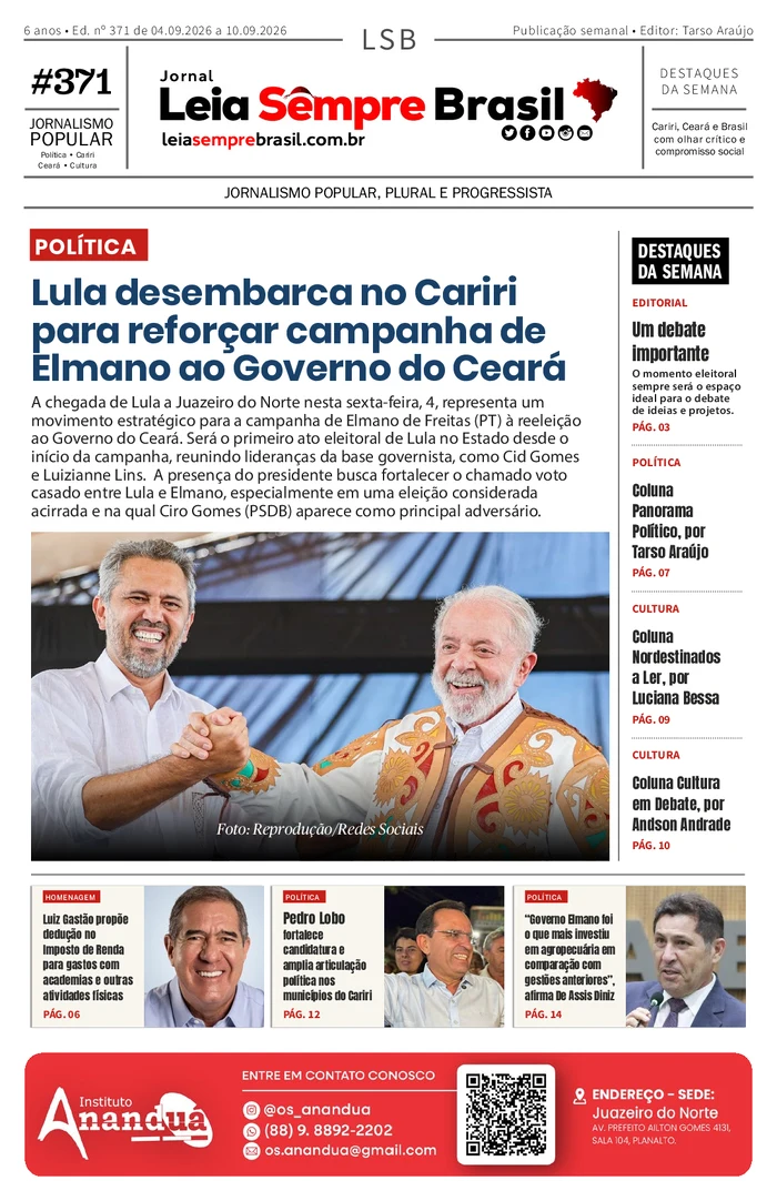 Capa da Jornal Leia Sempre Brasil – Ed. n.º 371